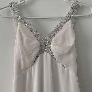 White gown with sequins detail size 2